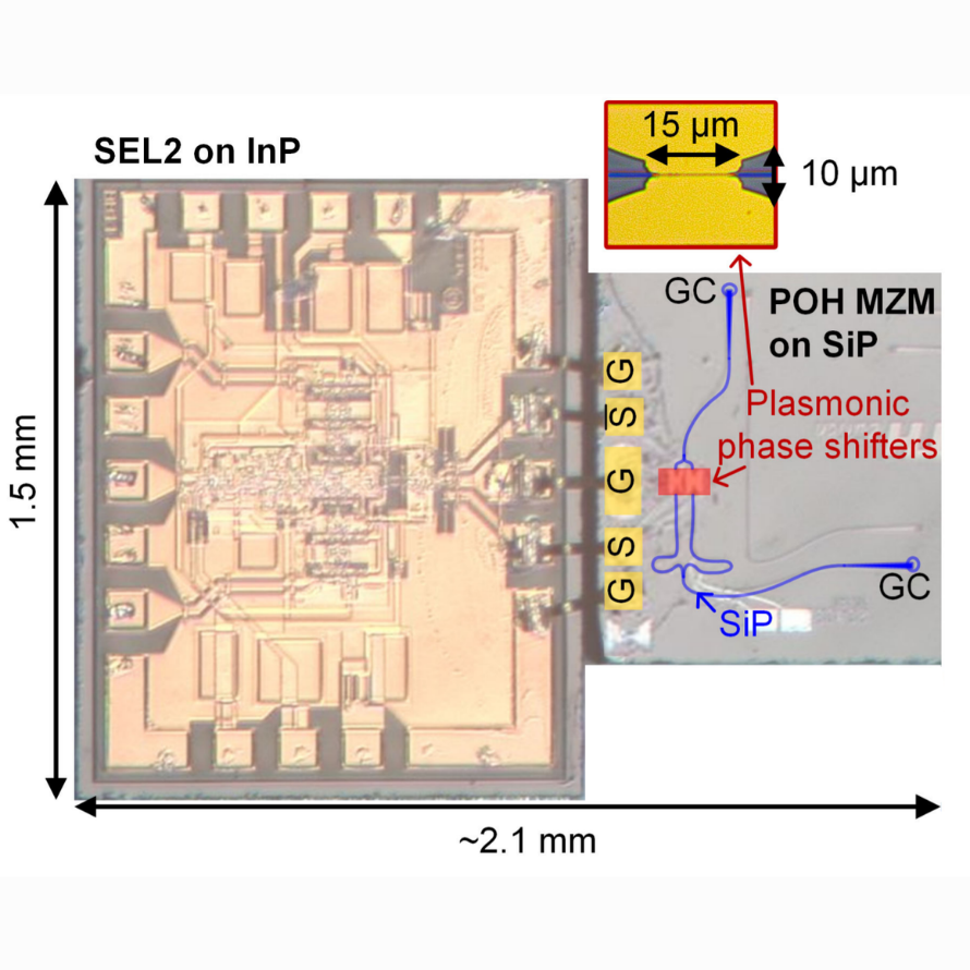 Ultra-High-Speed 2:1 Digital Selector and Plasmonic Modulator IM/DD Transmitter Operating at 222 GBaud for Intra-Datacenter Applications